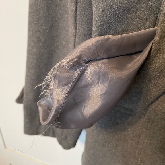 Stylish Women's Double-Breasted Gray Pea Coat - Picture 12 of 12